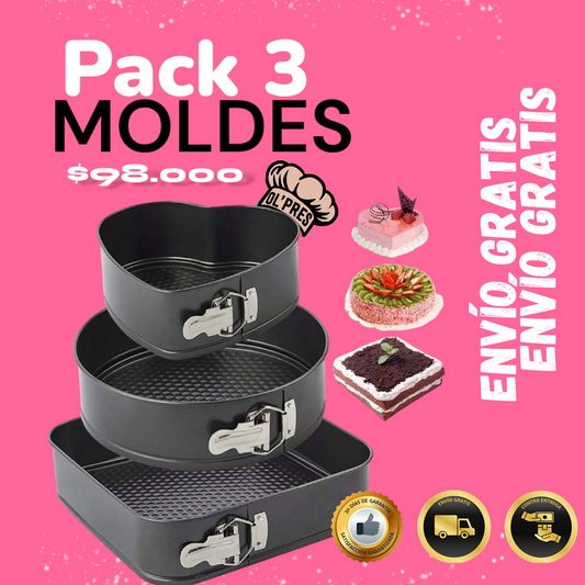 Pack de 3 Moldes para Hornear